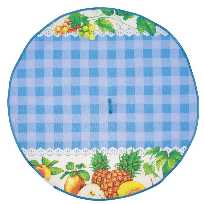 Полотенце вафельное круглое, цвет синий МИКС, диаметр 70 см