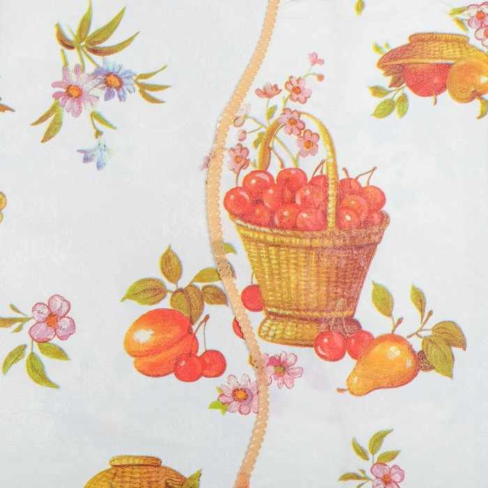 Скатерть винил на основе с фигурным краем, цвет МИКС, размер 120х152 см