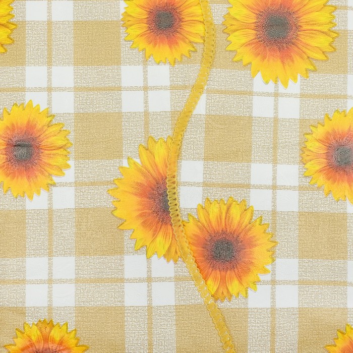 Скатерть винил на основе с фигурным краем, цвет МИКС, размер 120х152 см