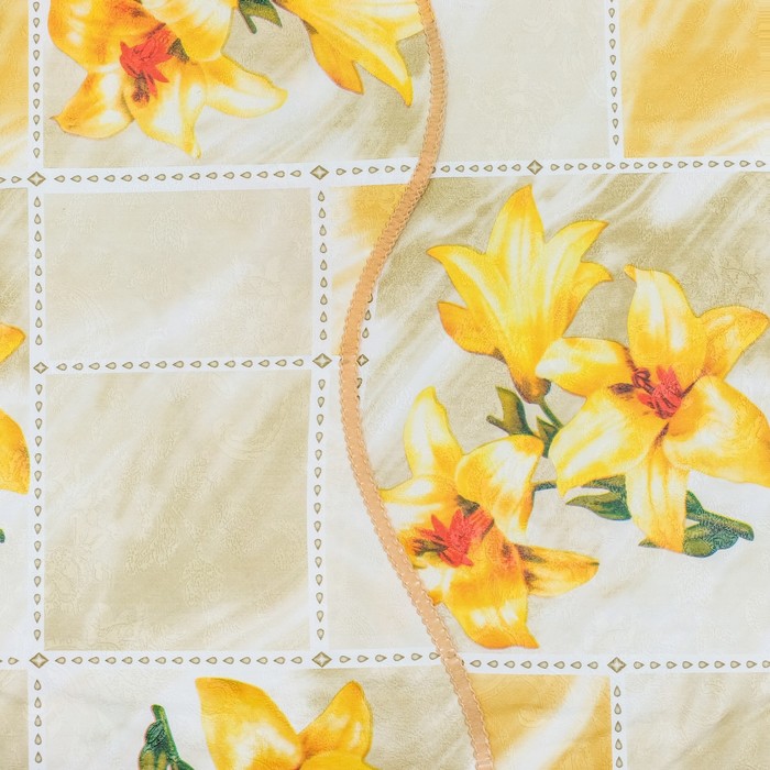 Скатерть винил на основе с фигурным краем, цвет МИКС, размер 120х152 см