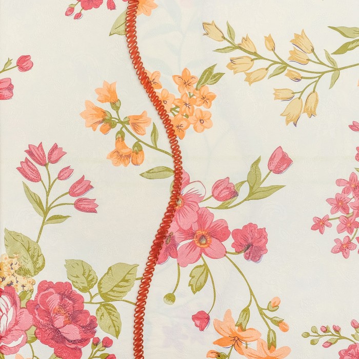 Скатерть винил на основе с фигурным краем, цвет МИКС, размер 152х228 см