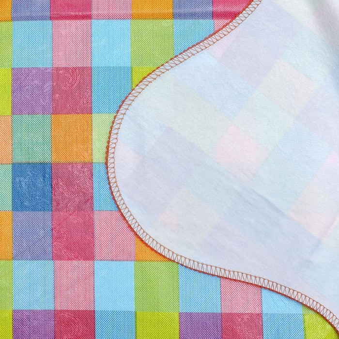 Скатерть винил на основе с фигурным краем, цвет МИКС, размер 152х228 см