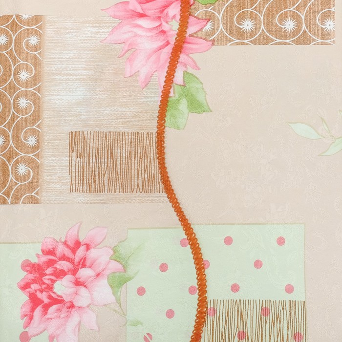 Скатерть винил на основе с фигурным краем, цвет МИКС, размер 152х228 см