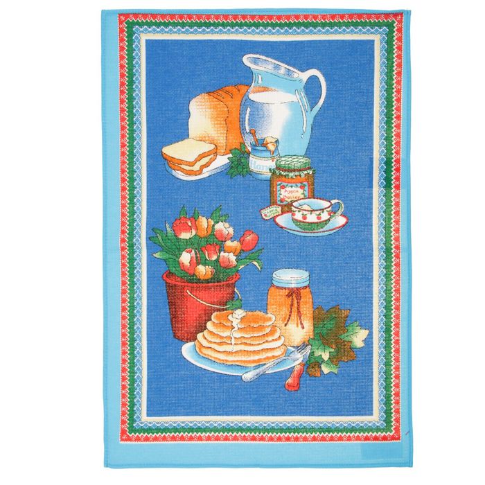 Полотенце вафельное «Блинчики», цвет синий, размер 48х63 см