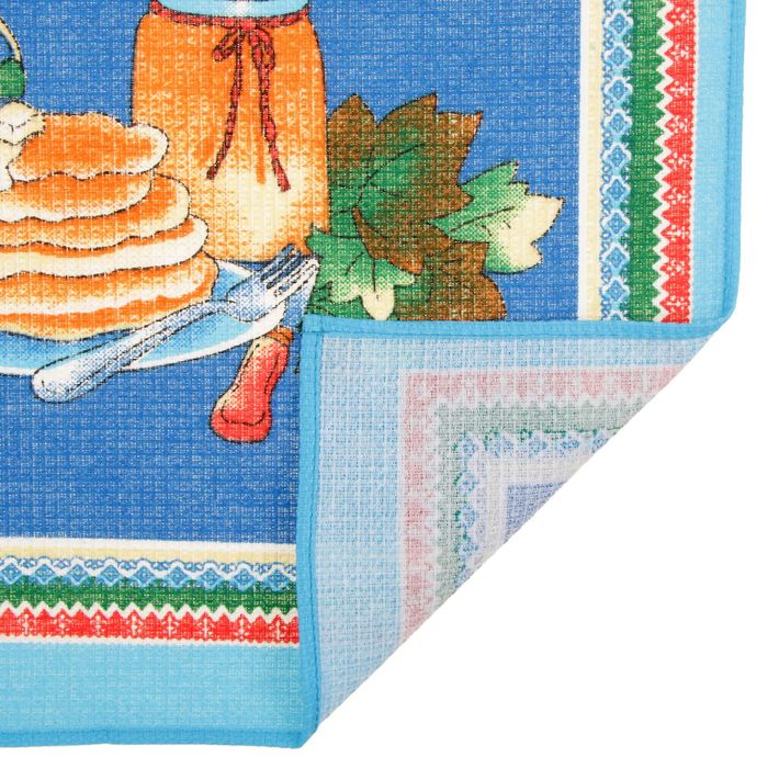 Полотенце вафельное «Блинчики», цвет синий, размер 48х63 см