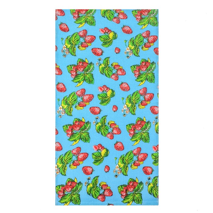 Полотенце вафельное «Клубника», размер 38х73 см