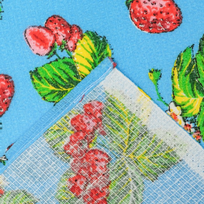 Полотенце вафельное «Клубника», размер 38х73 см