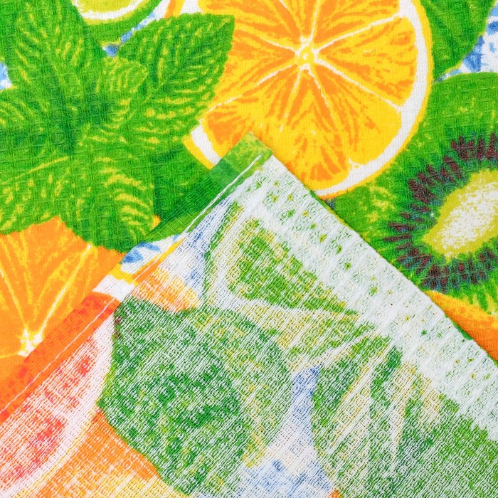 Полотенце вафельное «Фруктики», размер 38х73 см