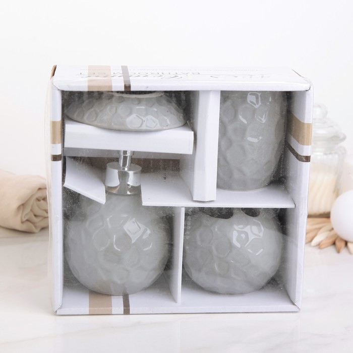 Набор аксессуаров для ванной комнаты, 4 предмета "Зимний пейзаж"