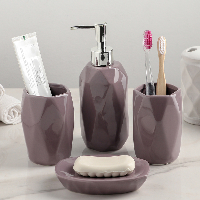 Набор аксессуаров для ванной комнаты, 4 предмета "Изящный стиль"