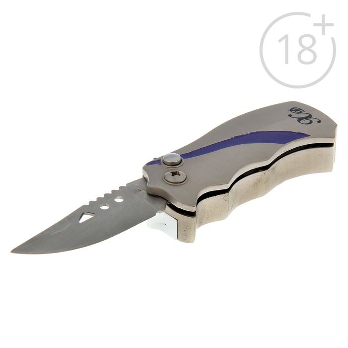 Зажигалка-нож пьезо «Полоса», фиксатор, микс, 7х3 см