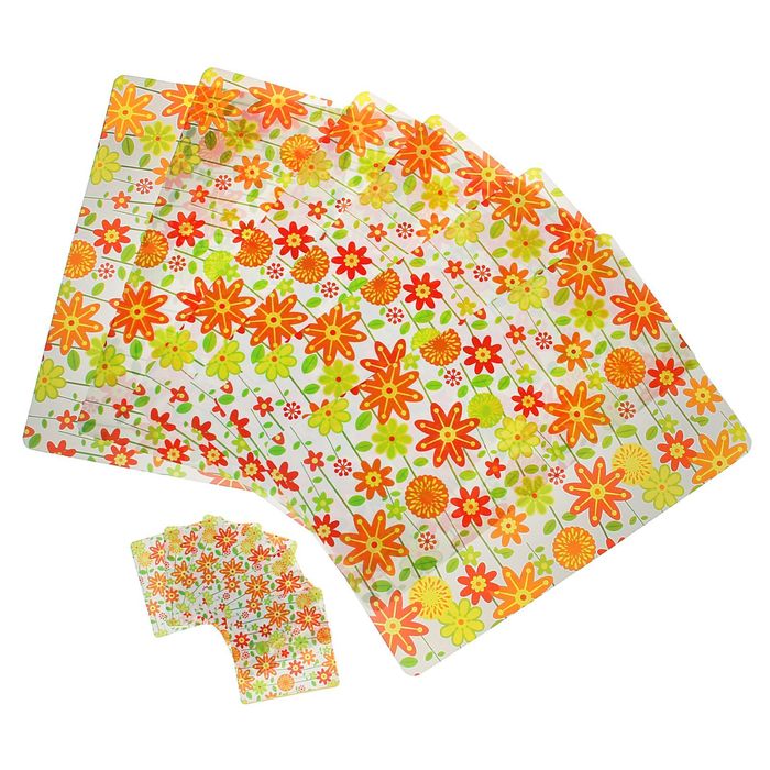 Набор салфеток кухонных 12 шт "Яркий цветок" 6 шт - 42х27 см, 6 шт - 9х9 см