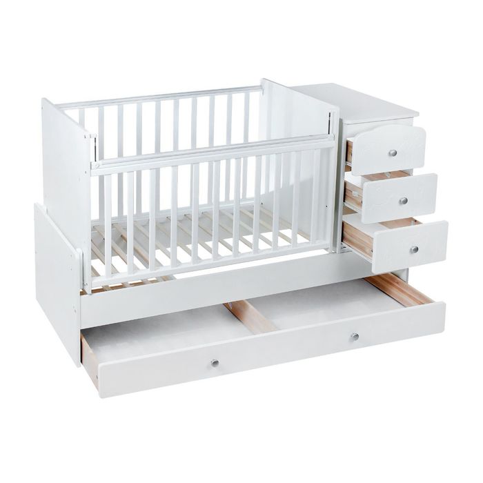 Детская кровать-трансформер СКВ-9 «Жираф» на маятнике, цвет белый