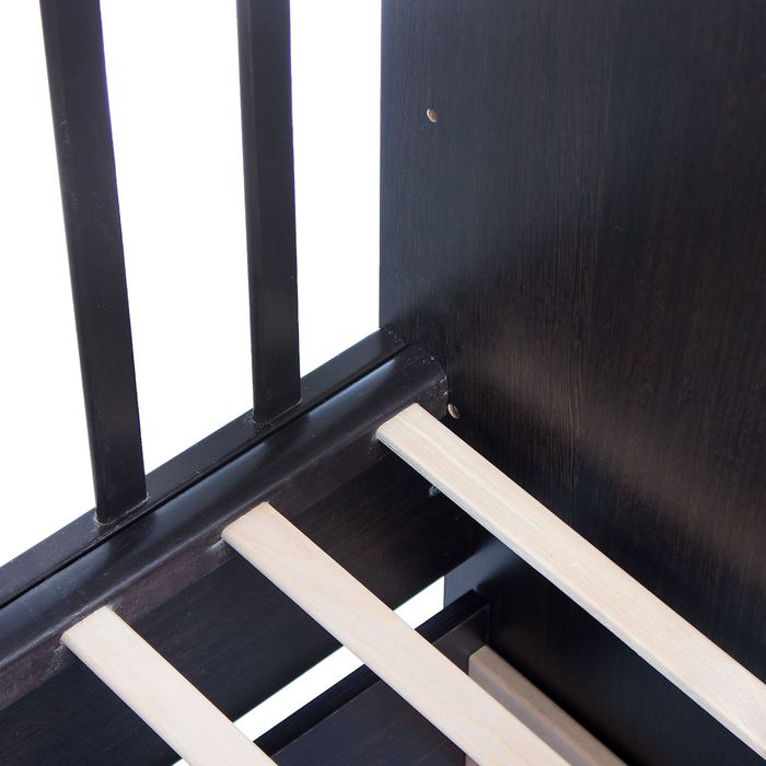 Детская кровать-трансформер СКВ-9 «Птички» на маятнике, цвет венге/бежевый