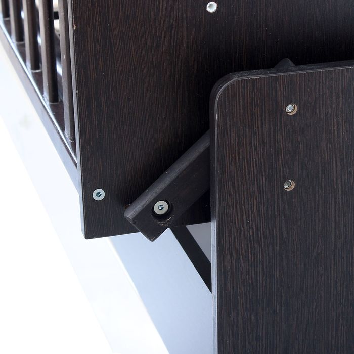 Детская кровать-трансформер СКВ-9 «Птички» на маятнике, цвет венге/бежевый