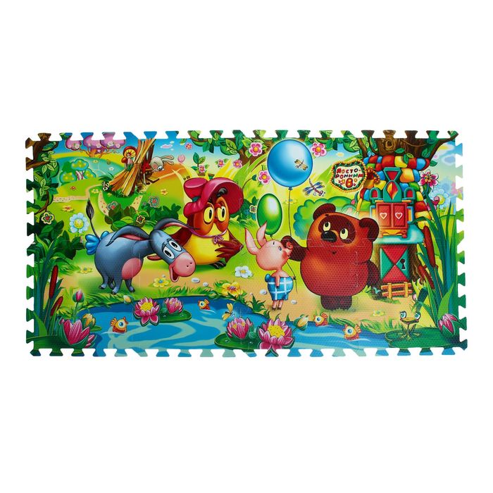 Коврик-пазл "Винни Пух", 8 сегментов, 31.5 х 31.5 см, в пакете