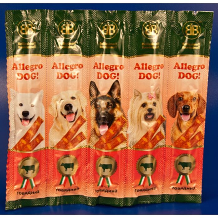 Колбаски B&B "Аллегро Дог" для собак Говядина, 5шт