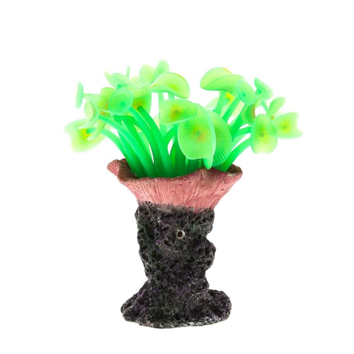 Коралл пластиковый (мягкий) зеленый 10х10х19см (CA008G)