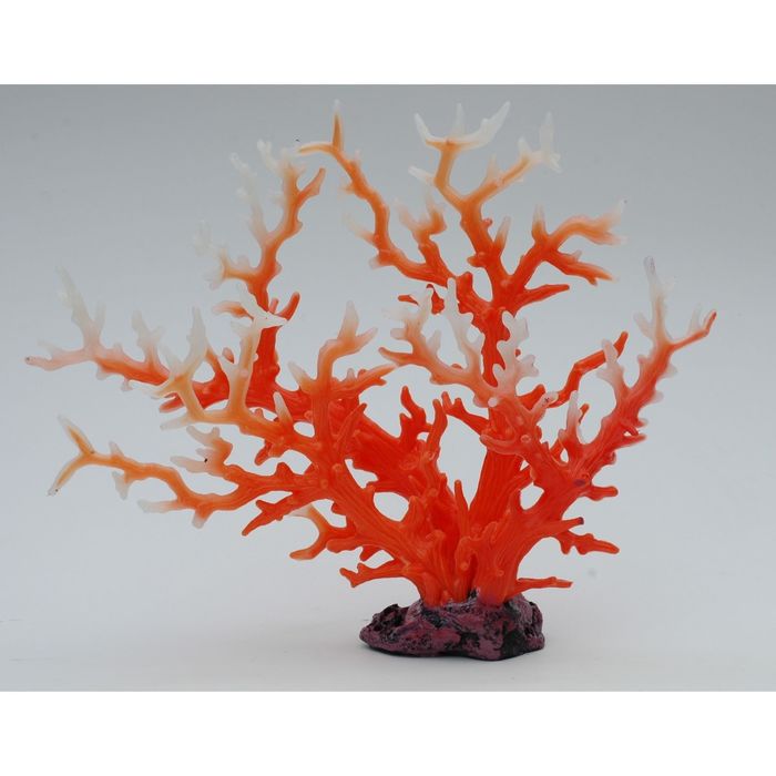 Коралл пластиковый (мягкий) оранжевый с белым 35х15х28см (SH9106MORW)