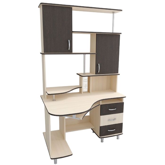 Стол компьютерный Элина-2 Левый Дуб молочный/венге