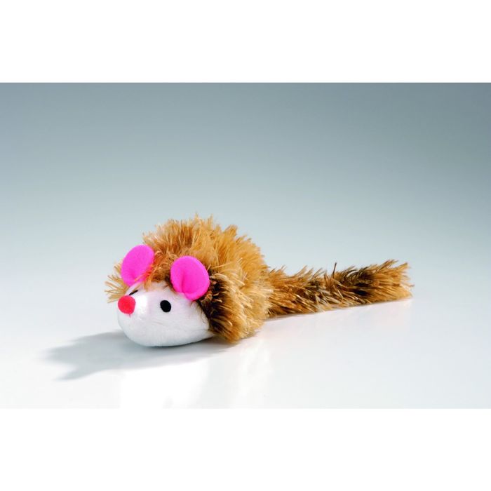 Игрушка Beeztees для кошек "Мышь плюшевая" с длинным ворсом 12*7см