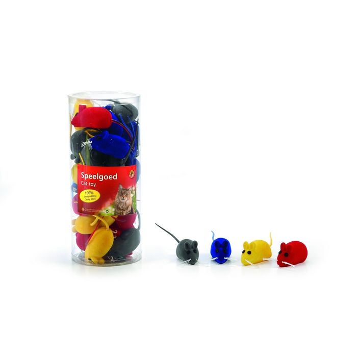 Игрушка Beeztees для кошек "Мышь велюровая", 6см, микс, 1 шт