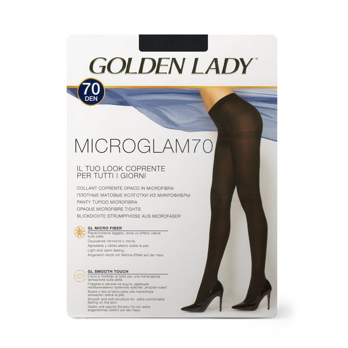 Колготки женские Golden Lady Micro Glam, 70 den, размер 3, цвет nero