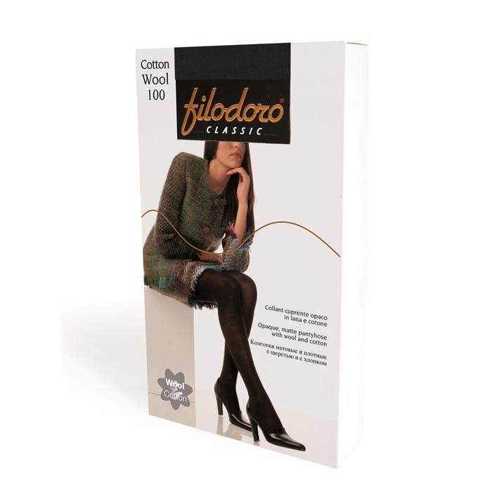 

Колготки женские Filodoro Cotton Wool, 100 den, размер 4, цвет nero
