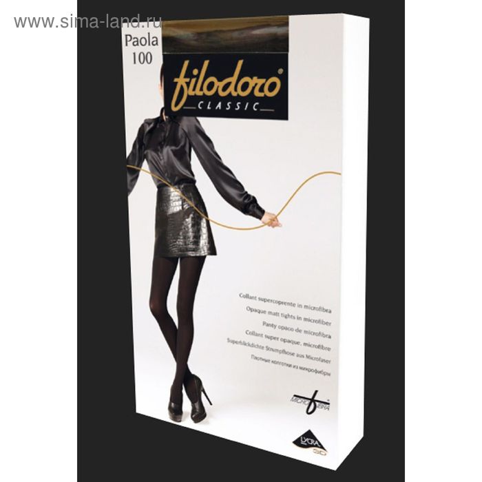 Колготки женские Filodoro Paola, 100 den, размер 5, цвет coffe колготки filodoro paola 100 den размер 5 черный