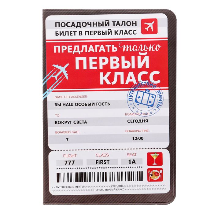 Обложка для паспорта "Билет в первый класс"