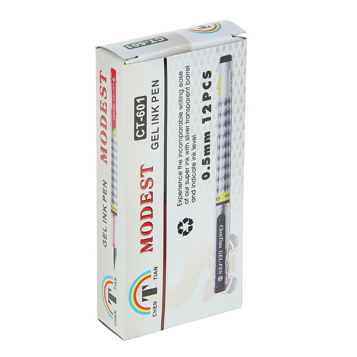 Ручка гелевая 0,5 мм синяя, корпус Ромбики, с рифленым держателем