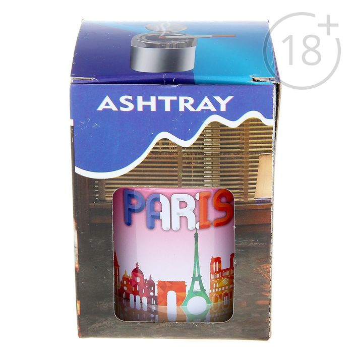Пепельница бездымная Классика мини. Страны и города. Paris 7*11,5см