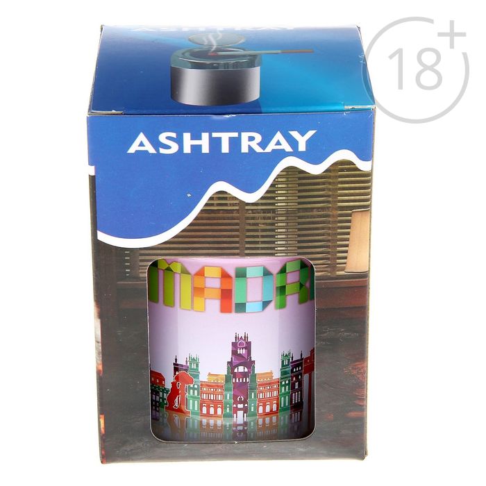 Пепельница бездымная Классика мини. Страны и города. Madrid 7*11,5см