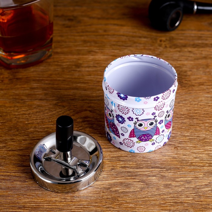 Пепельница бездымная Классика мини. Совушки 7*11,5см