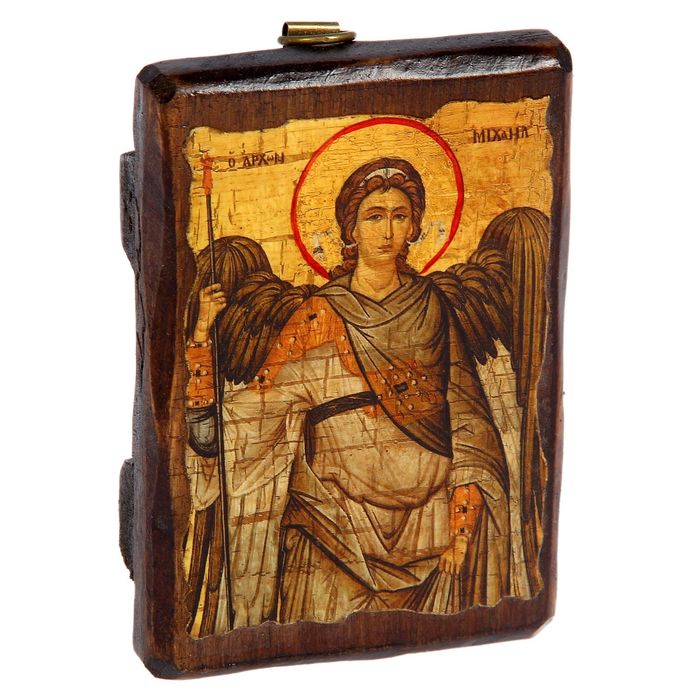 Икона под старину карманная "Архангел Михаил", 7х10 см