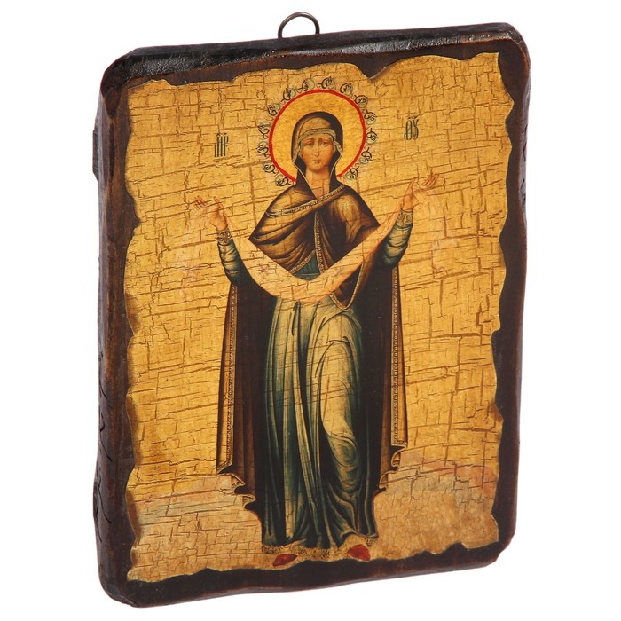 Икона под старину "Покров Пресвятая Богородица", 17х23 см