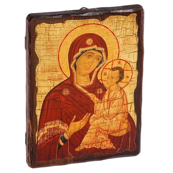 Икона под старину "Тихвинская Пресвятая Богородица", 17х23 см