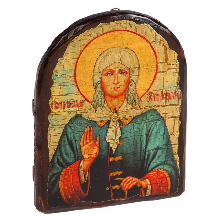 Икона под старину "Ксения Петербуржская", 17х23 см, арка