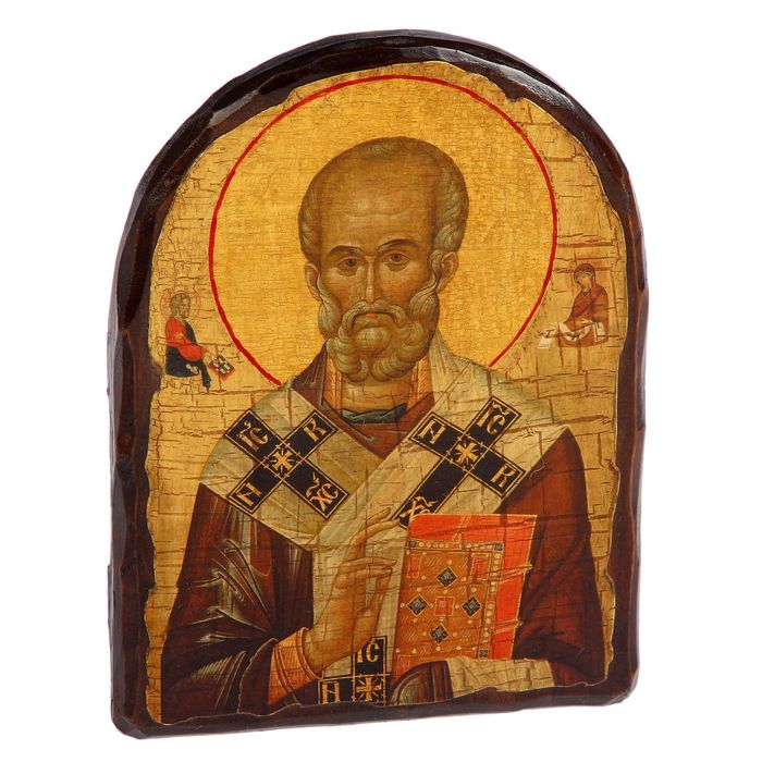Икона под старину "Николай Чудотворец", 17х23 см, арка