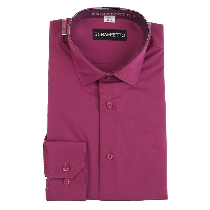 Сорочка мужская BENAFFETTO SS 16 6301-4 S рубин, р-р 39-170-176