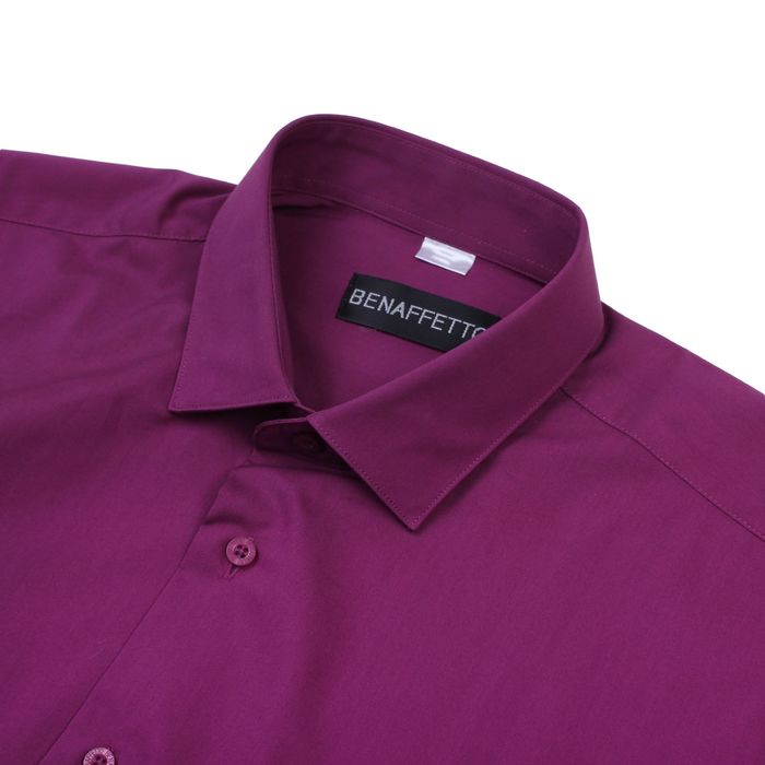 Сорочка мужская BENAFFETTO SS 16 6301-4 S рубин, р-р 41-182-188