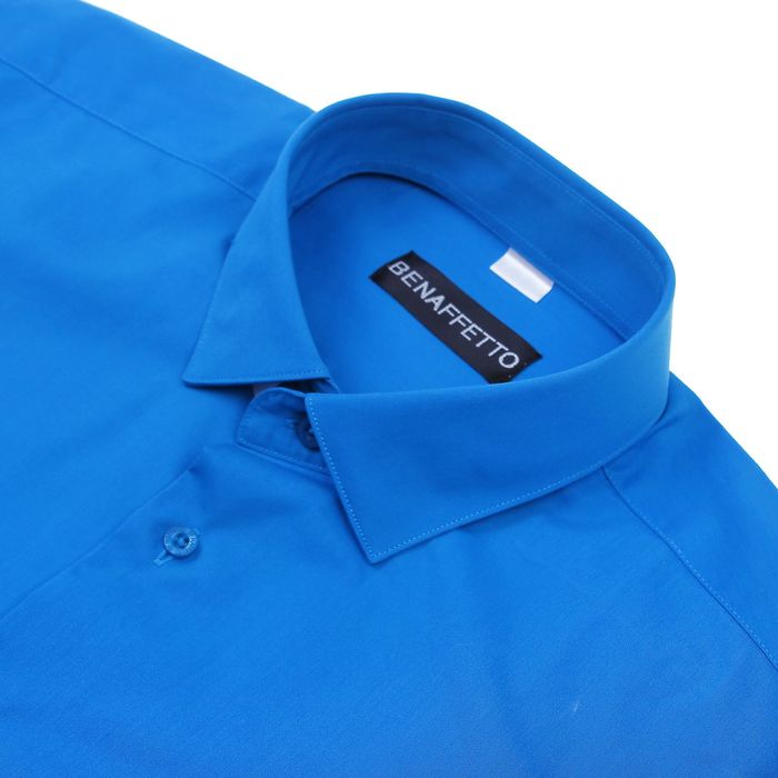 Сорочка мужская BENAFFETTO SS 16 6301-5 S лазурно-синий, р-р 43-182-188