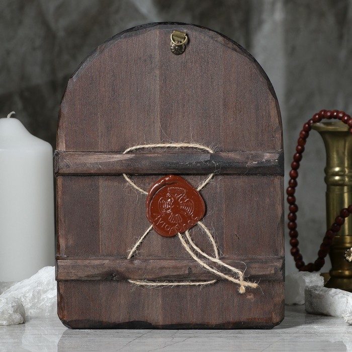 Икона под старину "Тихвинская Пресвятая Богородица", 17х23 см, арка