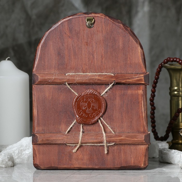 Икона под старину "Спиридон Тримифунтский", 17х23 см, арка