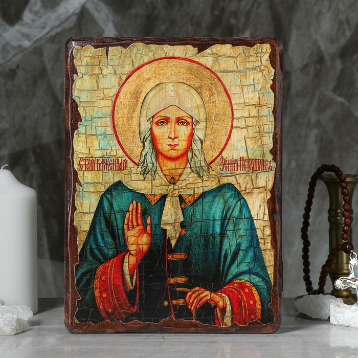 Икона под старину "Ксения Петербуржская", 28х21 см