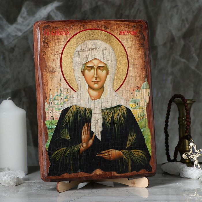 Икона под старину "Матрона", 28х21 см