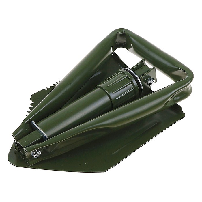 Лопата складная в чехле с рукоятью, цвет зелёный