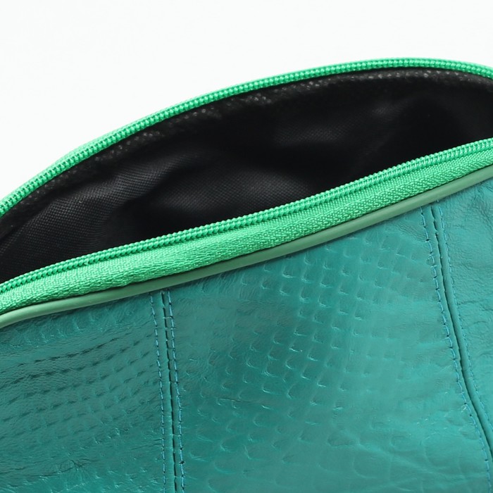 Косметичка простая на молнии "Полуовал", 1 отдел, цвет бирюзовый