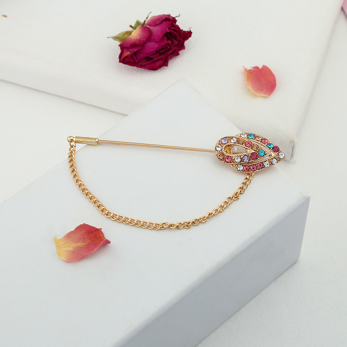 Булавка "Великолепный век", 6,5 см цветная в золоте