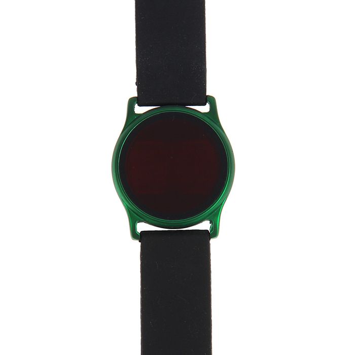 Часы наручные с функцией даты, черный круг, микс ободка, 23см